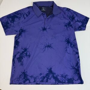 Fabletics Blue Tie Dye Polo Shirt XXL Athletic Performance Golf Stretch
